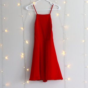 Lulu's Red Halter Backless Cocktail Dress | 085